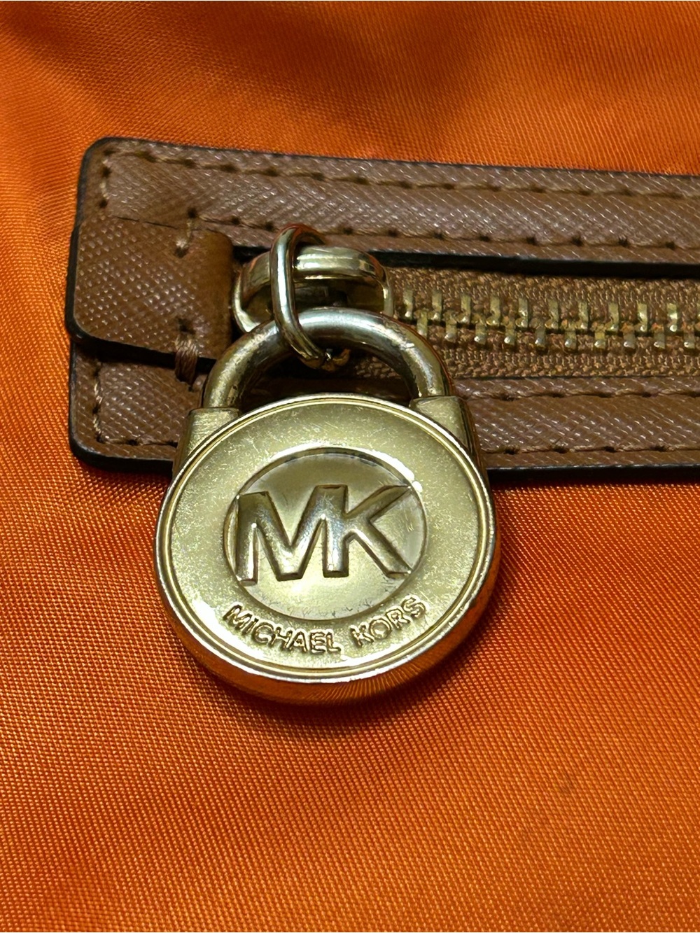 Michael Kors Orange Crossbody Messenger with Leather Trim - Picture 8 of 14